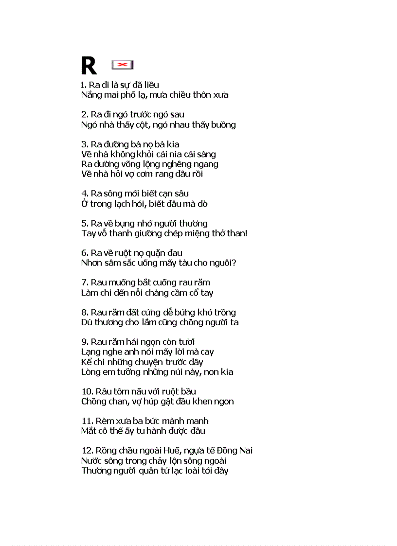 image for page Ca dao tục ngữ bắt đầu chữ R