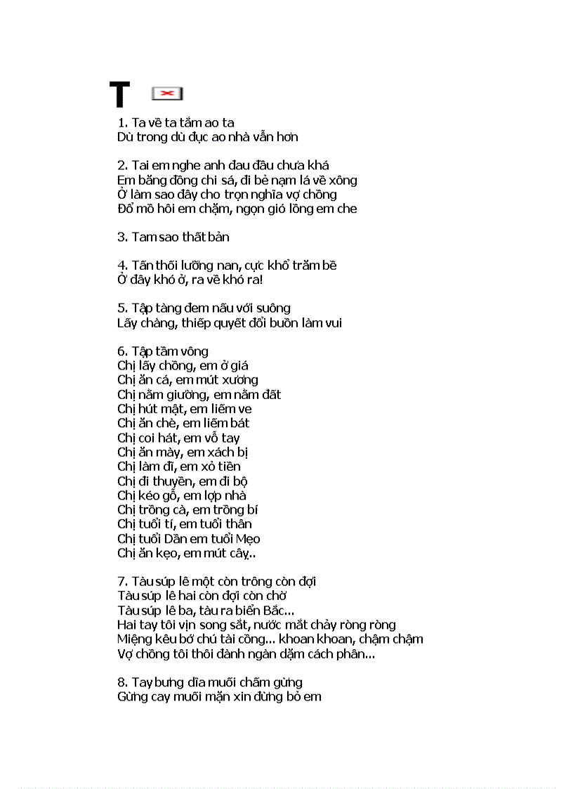 image for page Ca dao tục ngữ bắt đầu chữ T