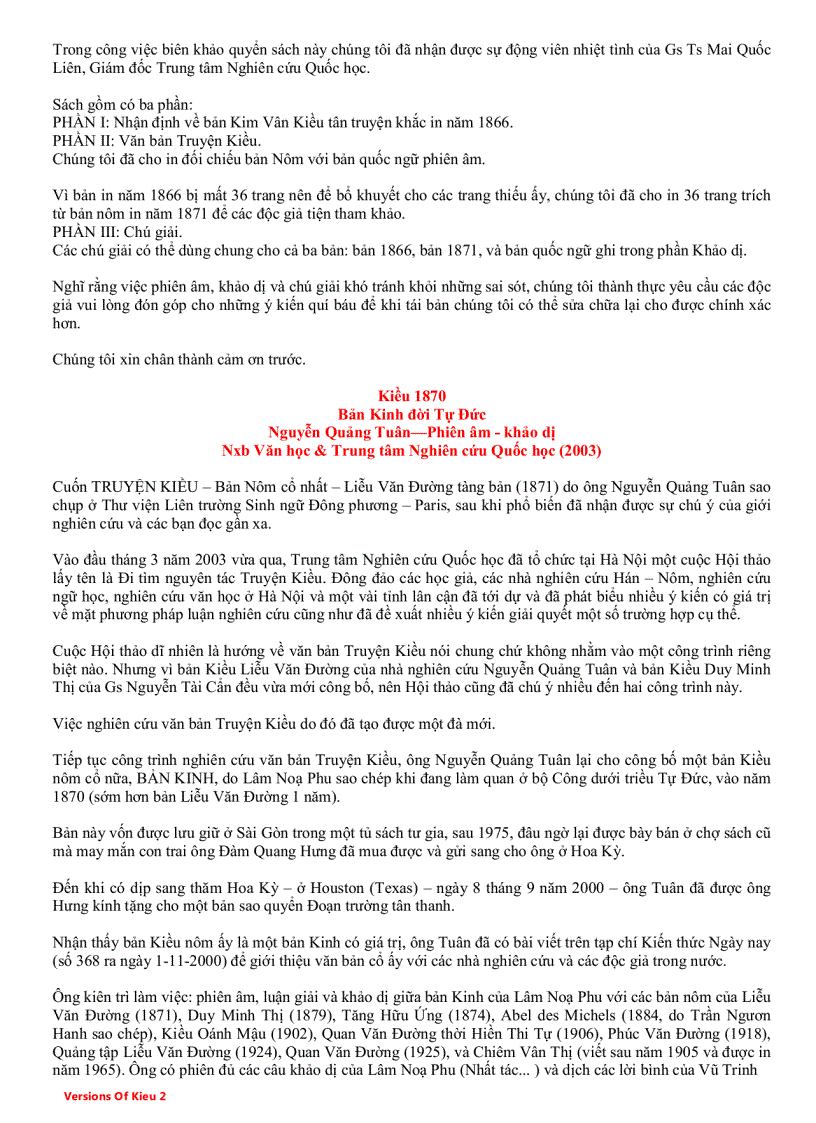 Cac ấn Bản Truyện Kiều Pdf