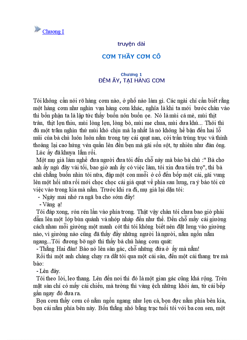 image for page Chơng 1 Cơm thầy cơm cô của Vũ Trọng Phụng