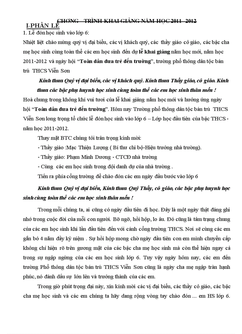 image for page Chương trinh khai giảng