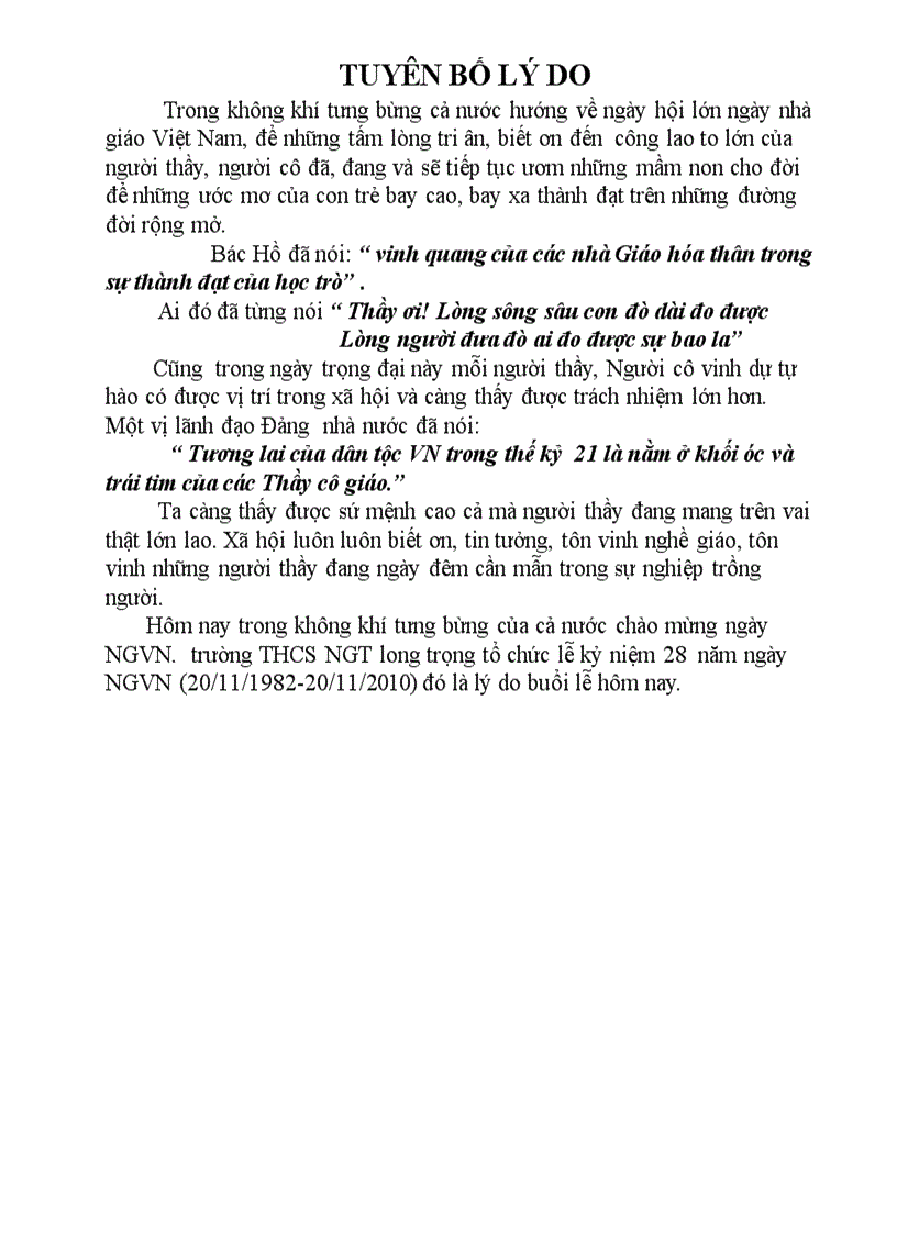 image for page Chương trình lễ 20 11