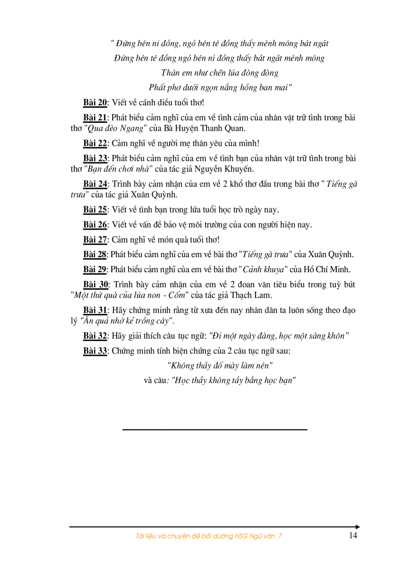 image for page Chuyên đề bồi dưỡng ngữ văn 7