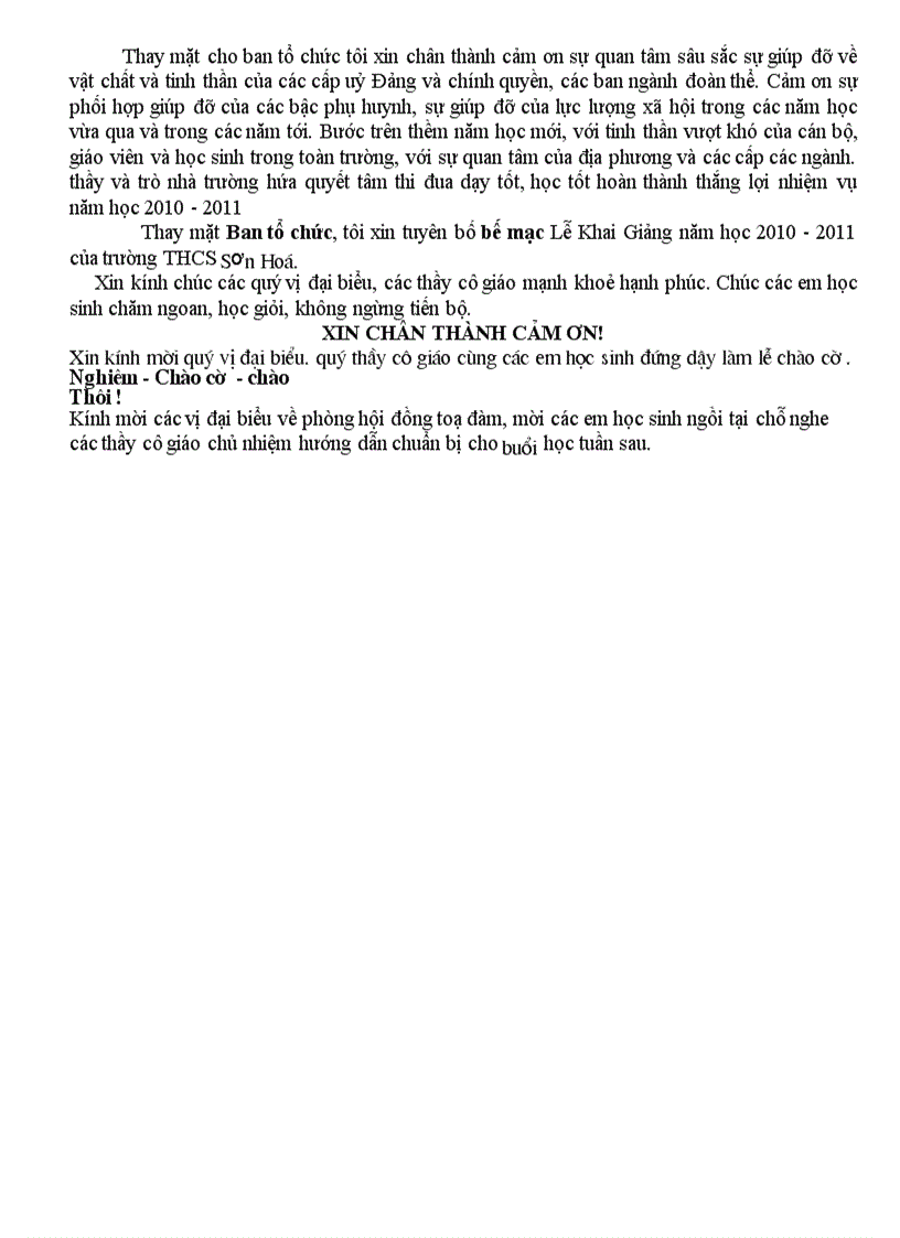 image for page Dẫn chương trình khai giảng HAY