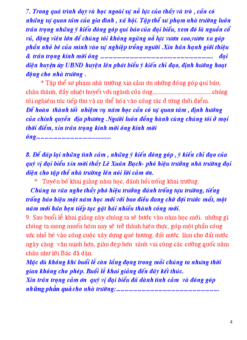 image for page Dan chuong trinh le khai giang 2009 2010