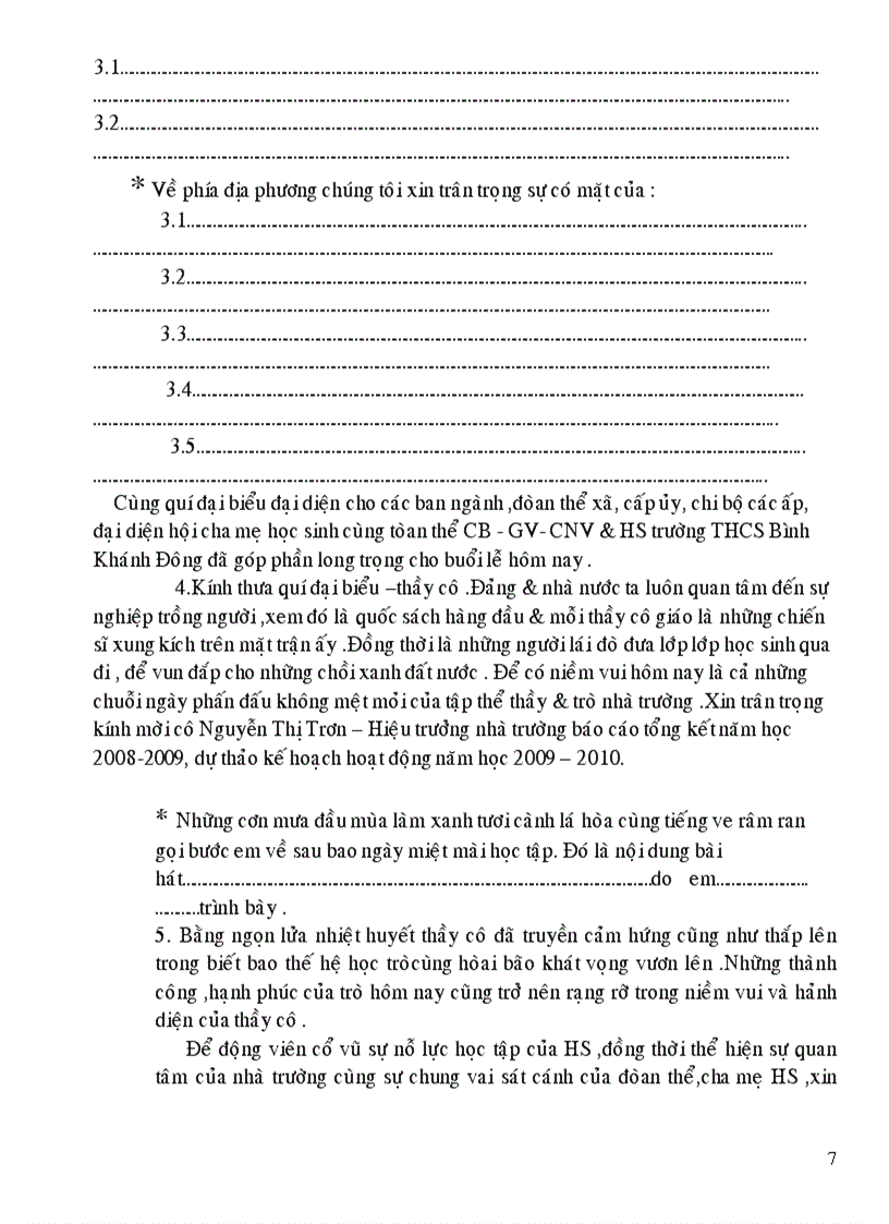 image for page Dan chuong trinh le khai giang 2009 2010