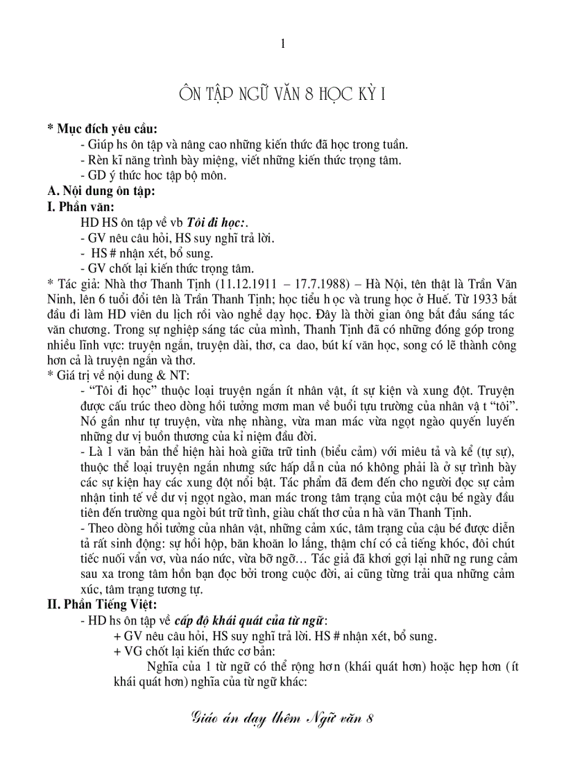 image for page Dạy BD văn lớp 8 LT