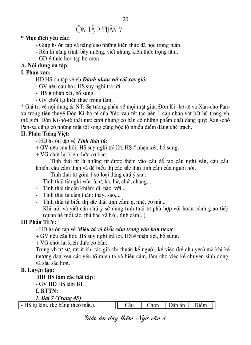 image for page Dạy BD văn lớp 8 LT