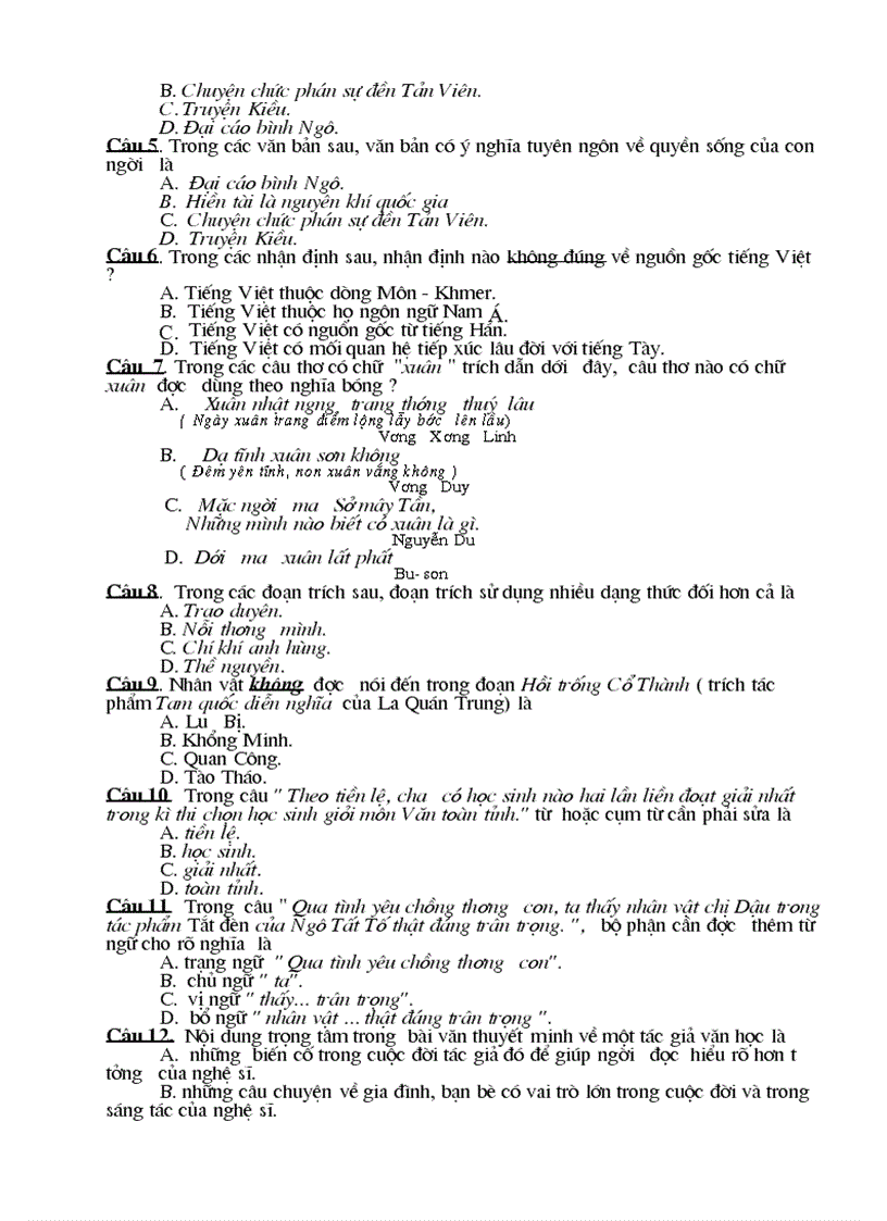 image for page Đề kiểm tra học kì I