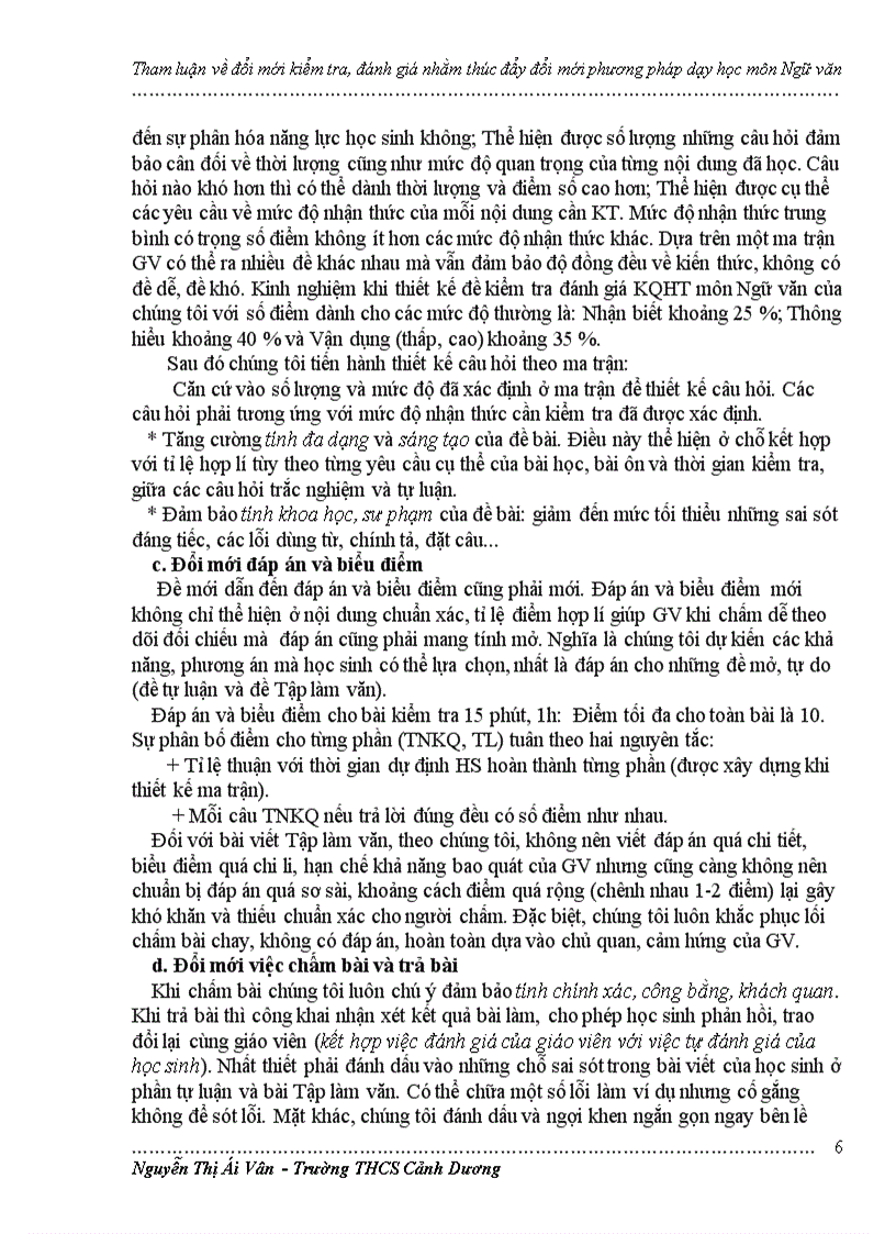 image for page Đổi mới kiểm tra đánh giá kết quả học tập môn ngữ văn