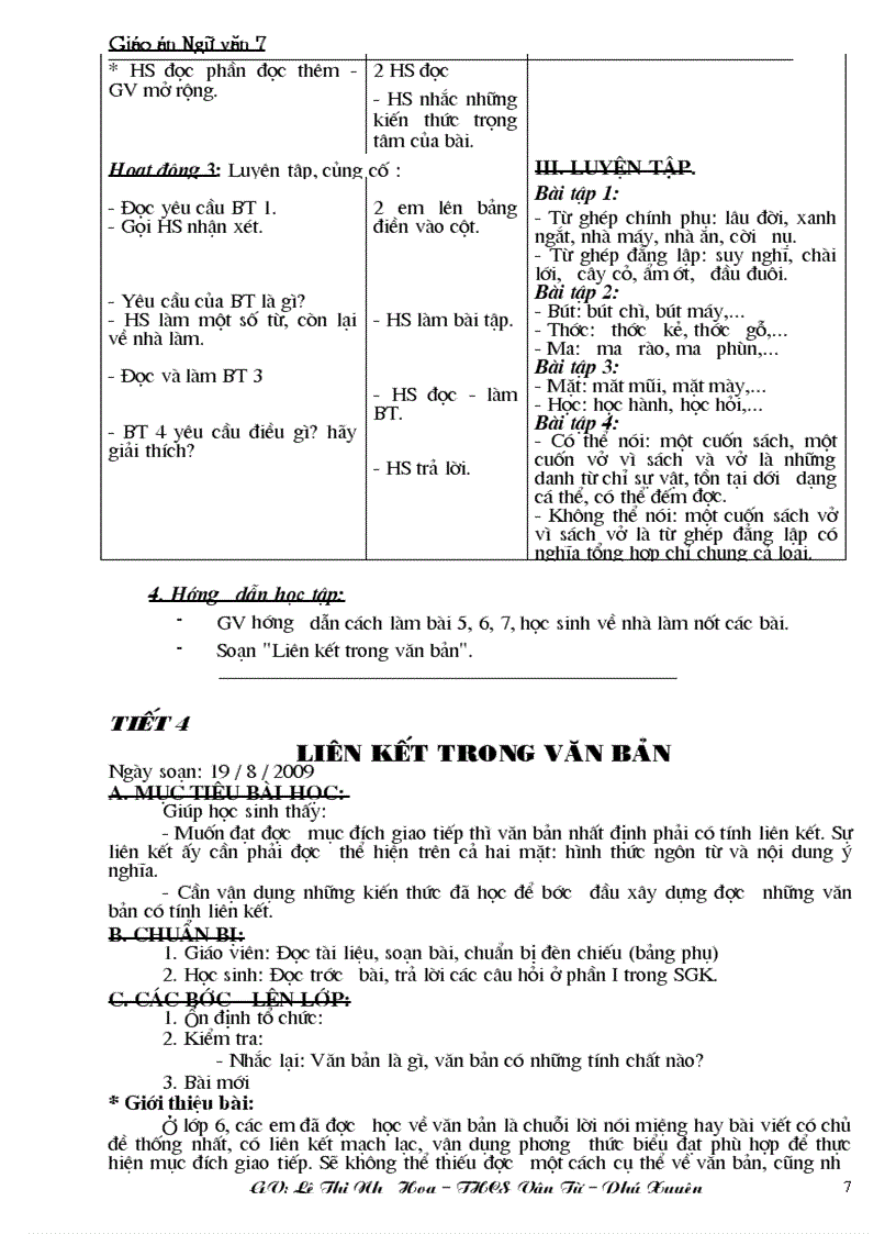 image for page Giáo án ngữ văn 7 Mới hay