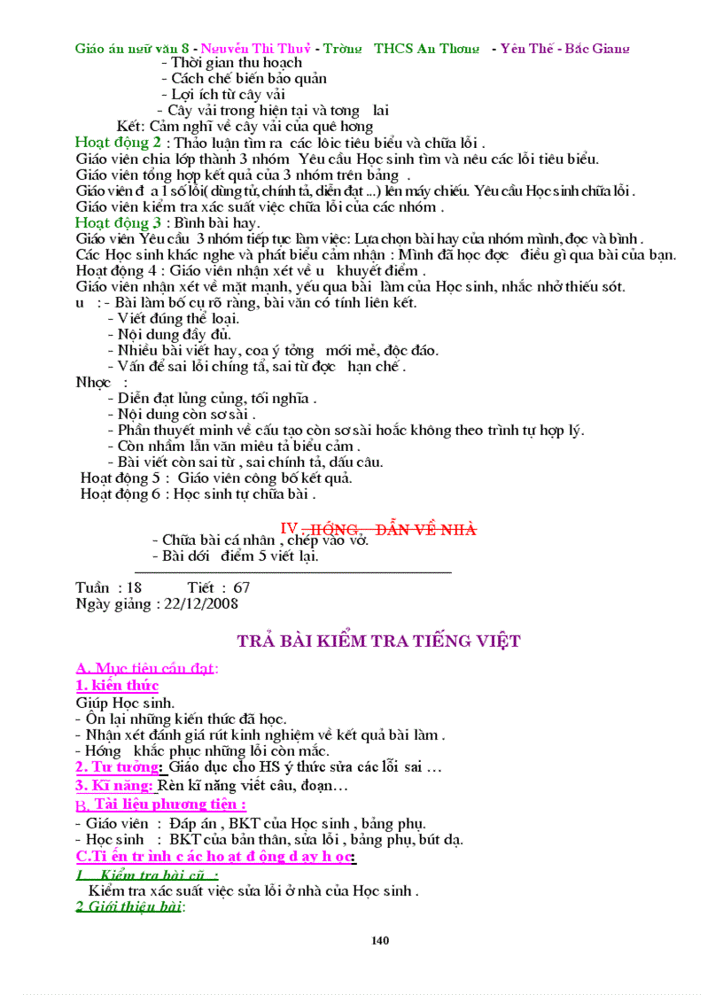 image for page Giáo án Ngữ Văn 8 Miễn chê