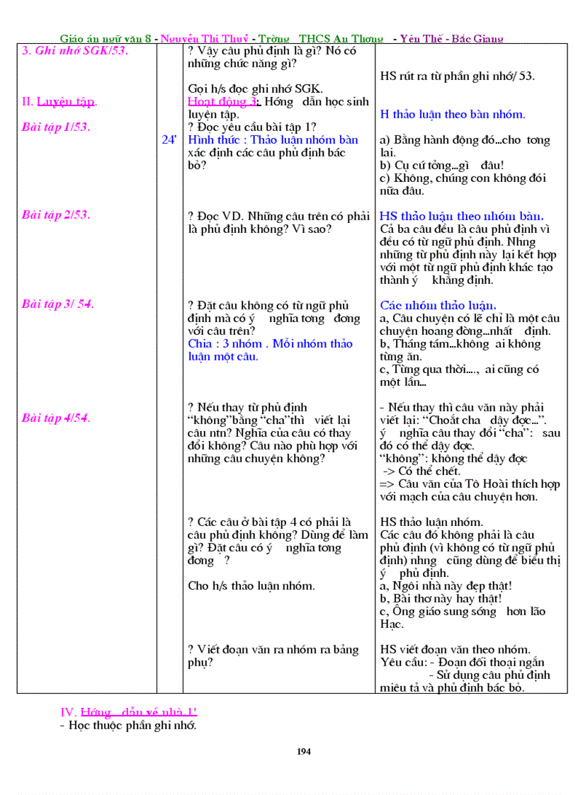 image for page Giáo án Ngữ Văn 8 Miễn chê