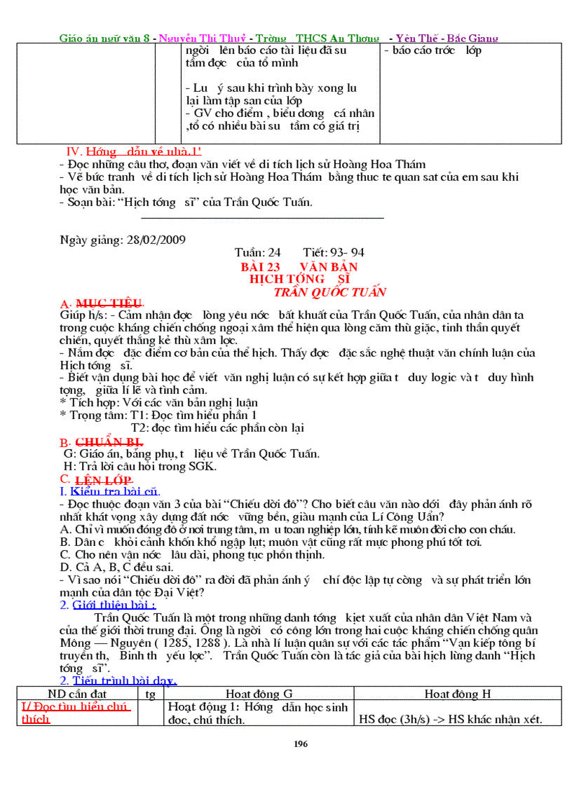 image for page Giáo án Ngữ Văn 8 Miễn chê