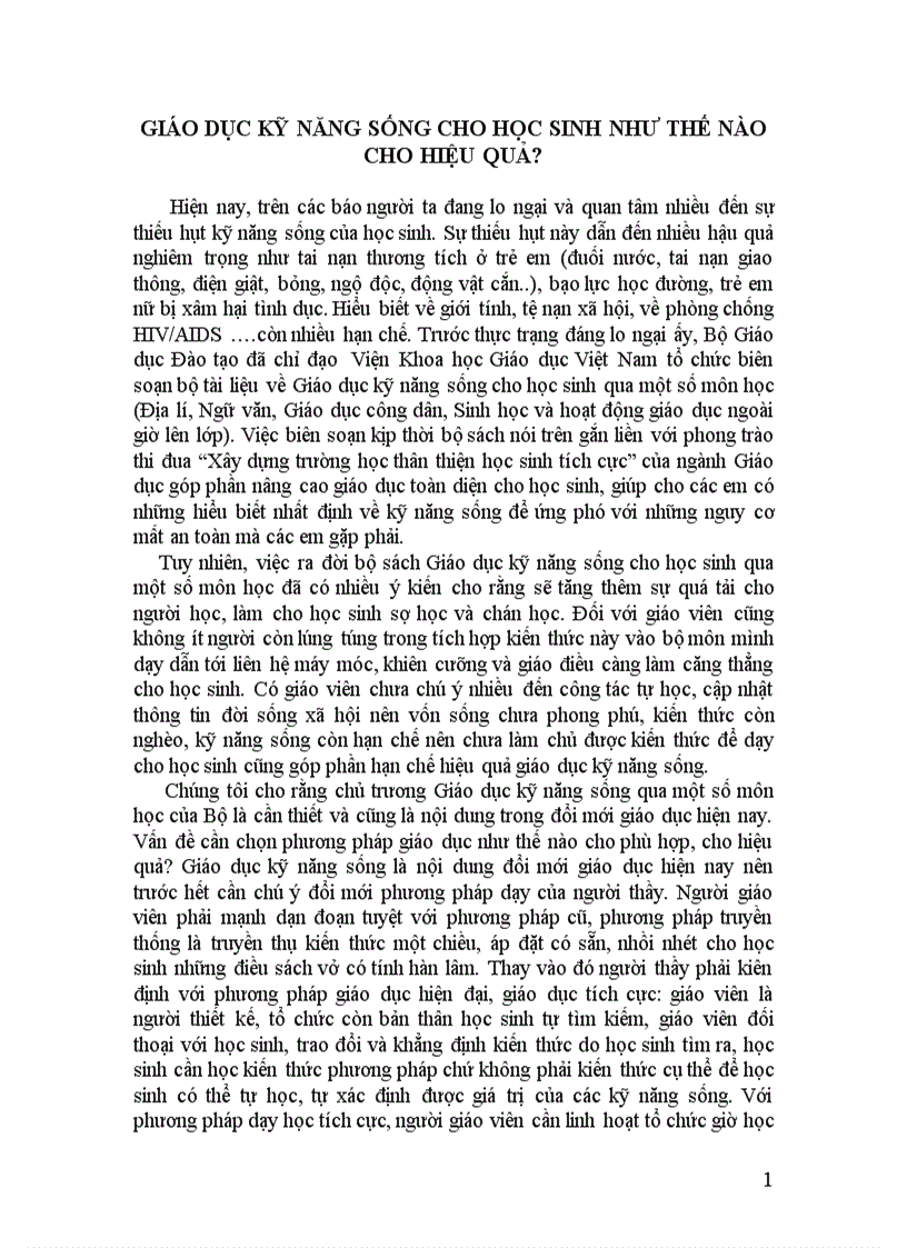 image for page Giáo dục kỹ năng sống