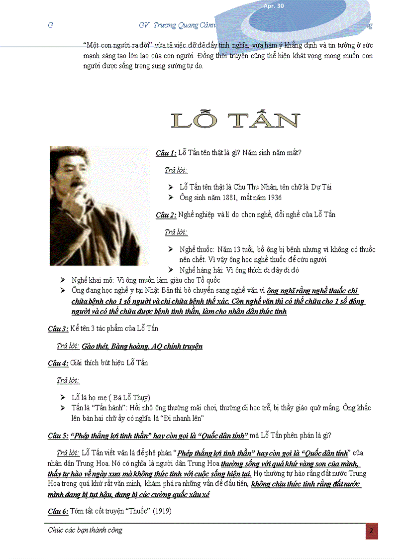 image for page Giúp ôn nhanh phần Văn học nước ngoài thi TNTHPT