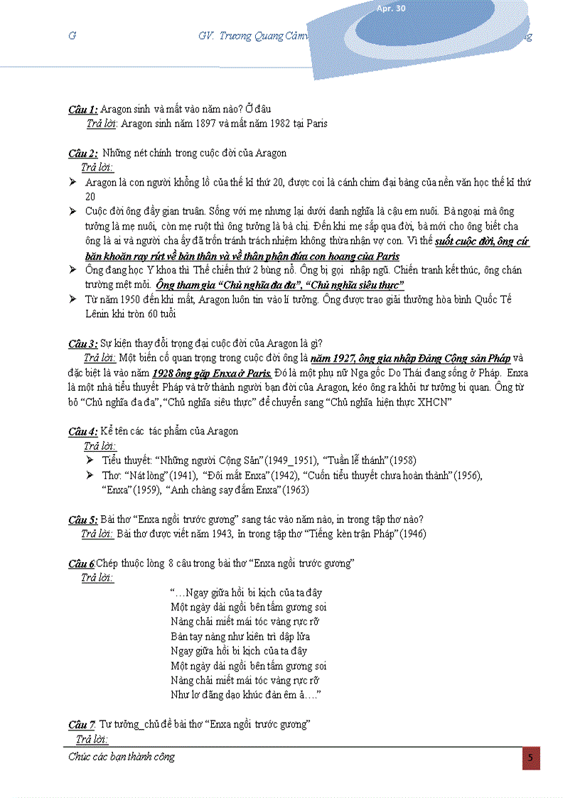 image for page Giúp ôn nhanh phần Văn học nước ngoài thi TNTHPT