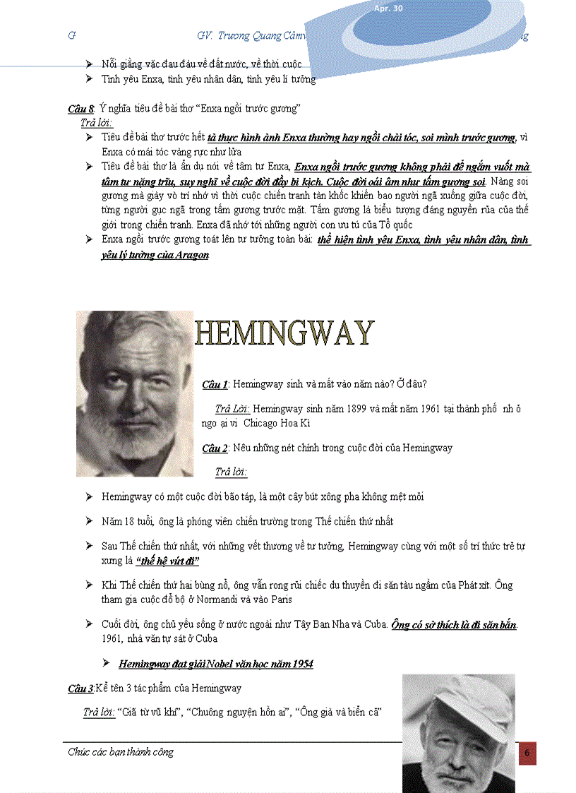 image for page Giúp ôn nhanh phần Văn học nước ngoài thi TNTHPT