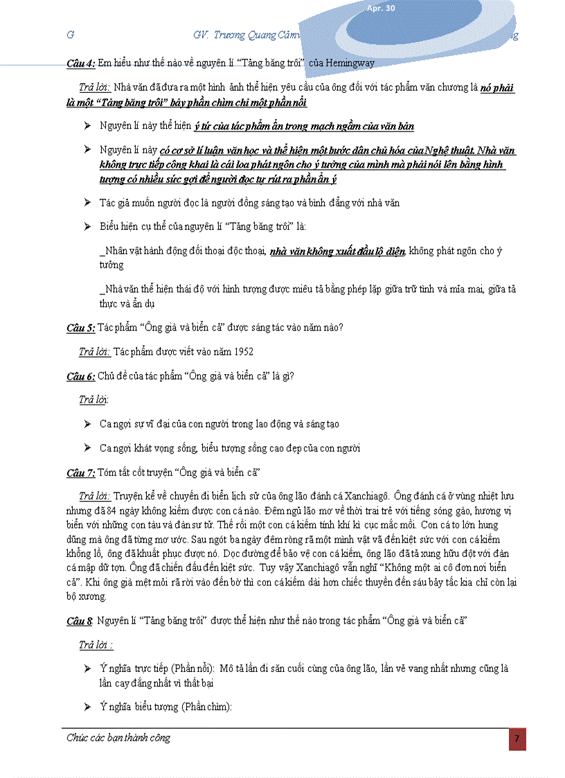 image for page Giúp ôn nhanh phần Văn học nước ngoài thi TNTHPT