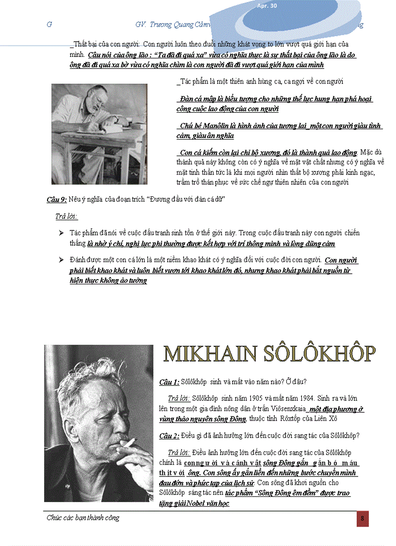 image for page Giúp ôn nhanh phần Văn học nước ngoài thi TNTHPT