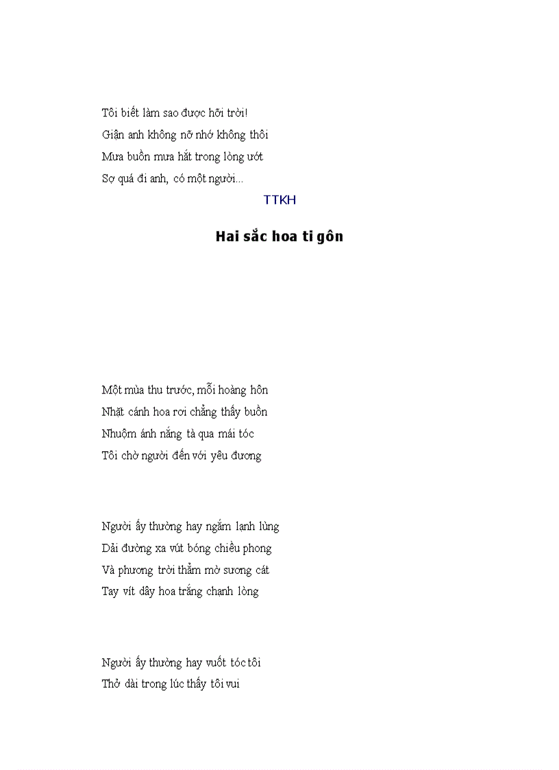 Hai bài thơ rất hay của TTKH