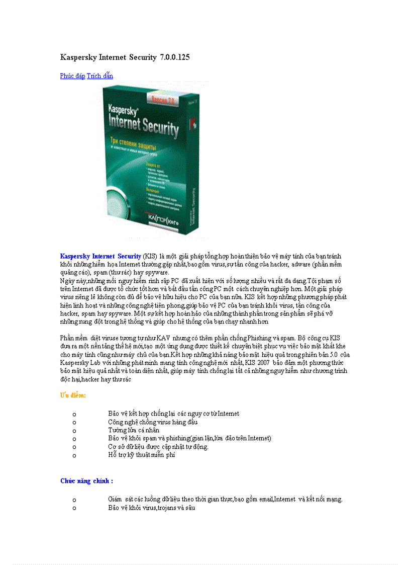 Kaspersky Internet Security 7