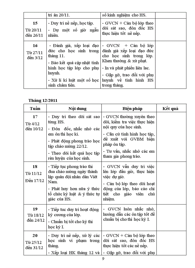 image for page Kế hoạch chủ nhiệm
