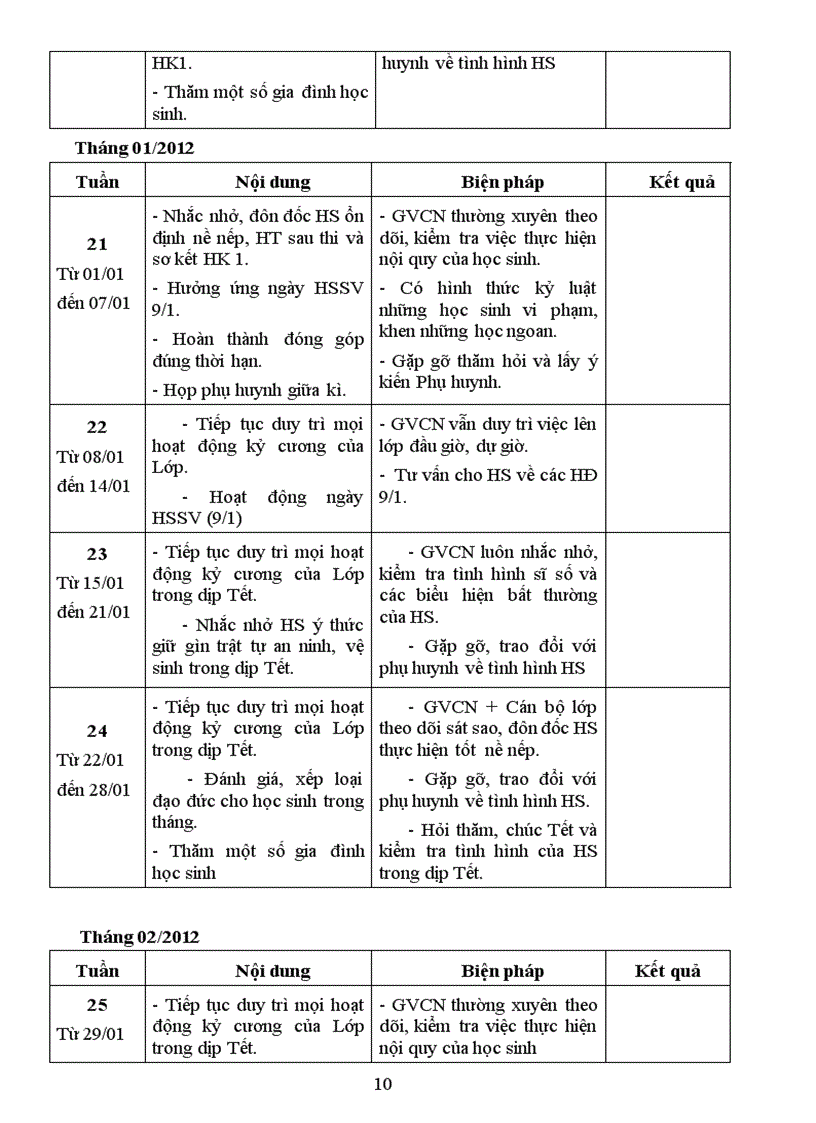 image for page Kế hoạch chủ nhiệm