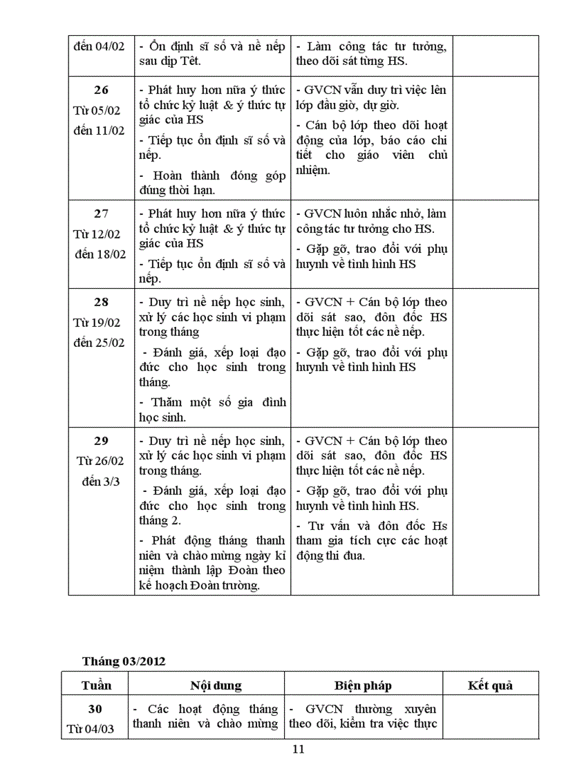 image for page Kế hoạch chủ nhiệm