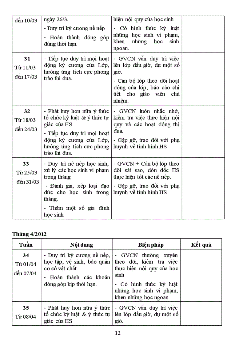 image for page Kế hoạch chủ nhiệm