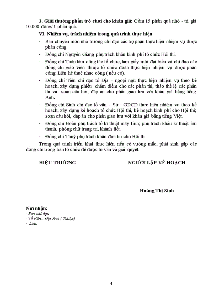 image for page Kế hoạch tổ chức hội đọc hội thi nói tiếng Anh