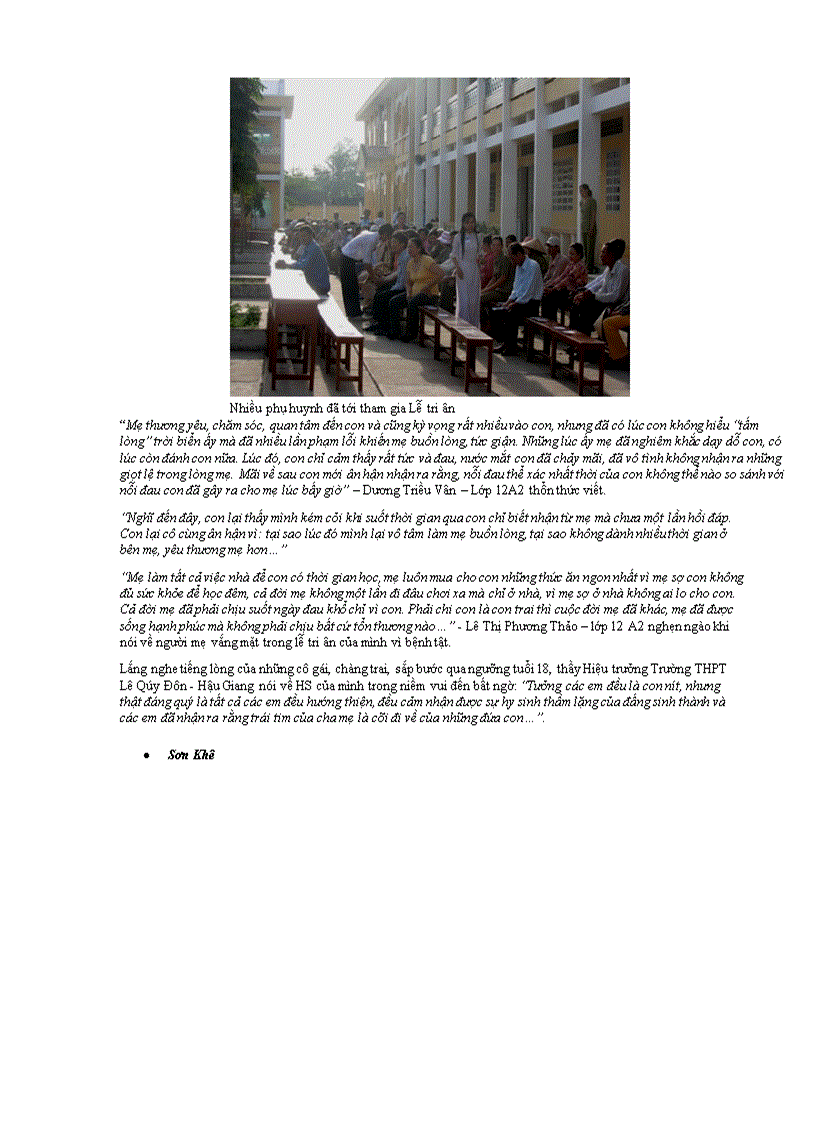 image for page Lễ Tri ân