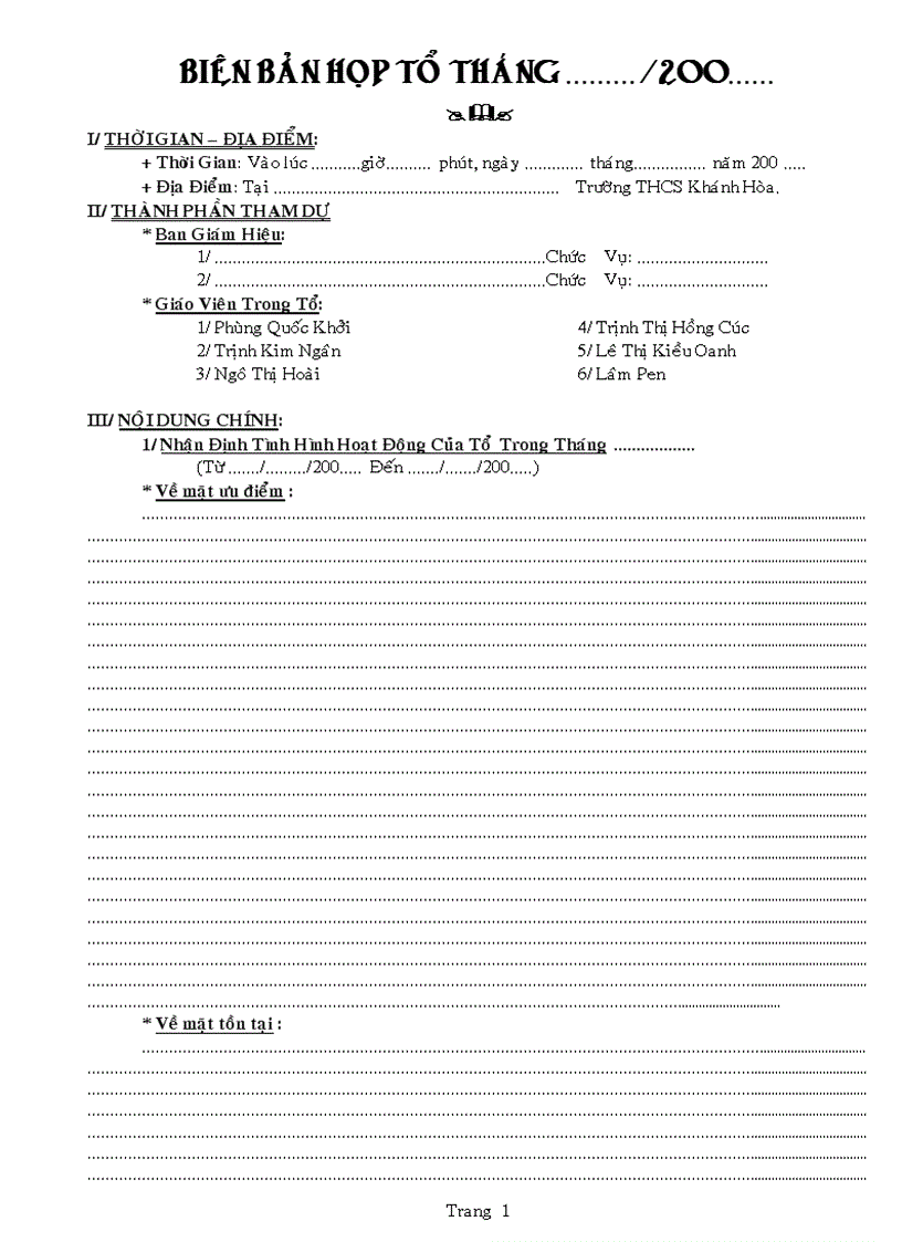 image for page Mẫu biên bản hop tổ