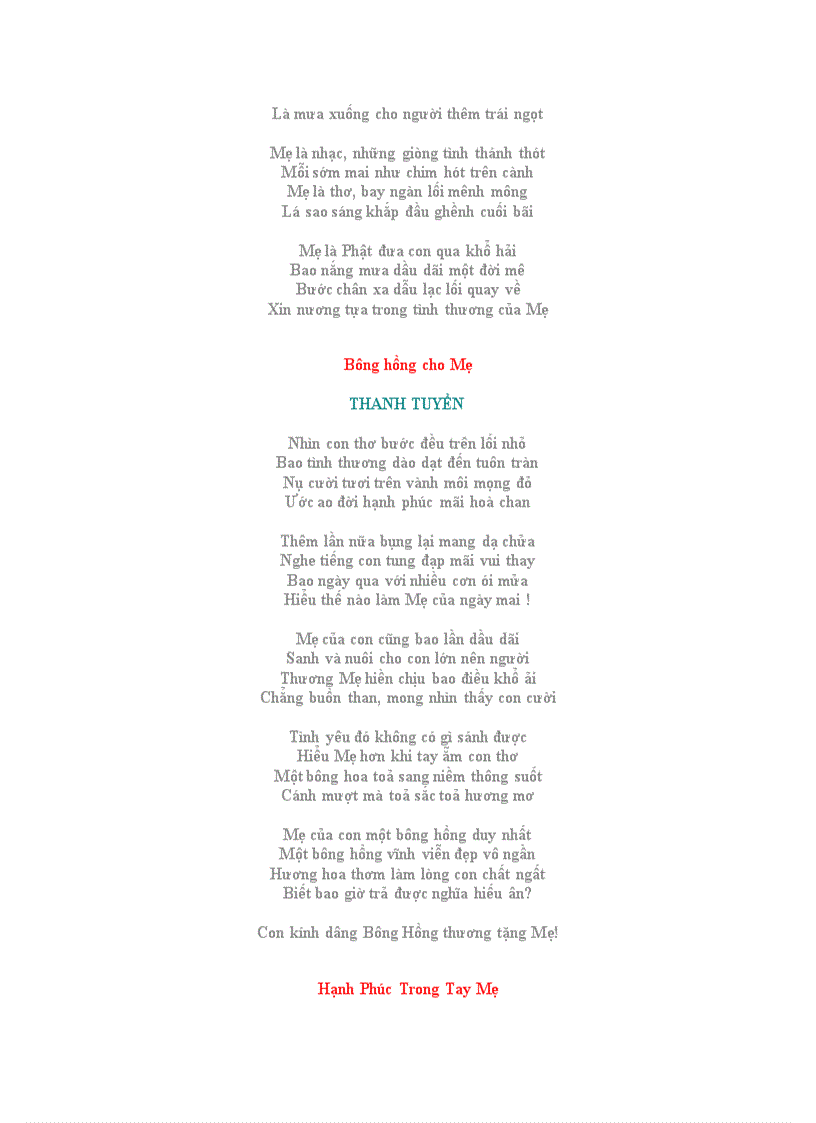 image for page Những bài thơ về MẸ