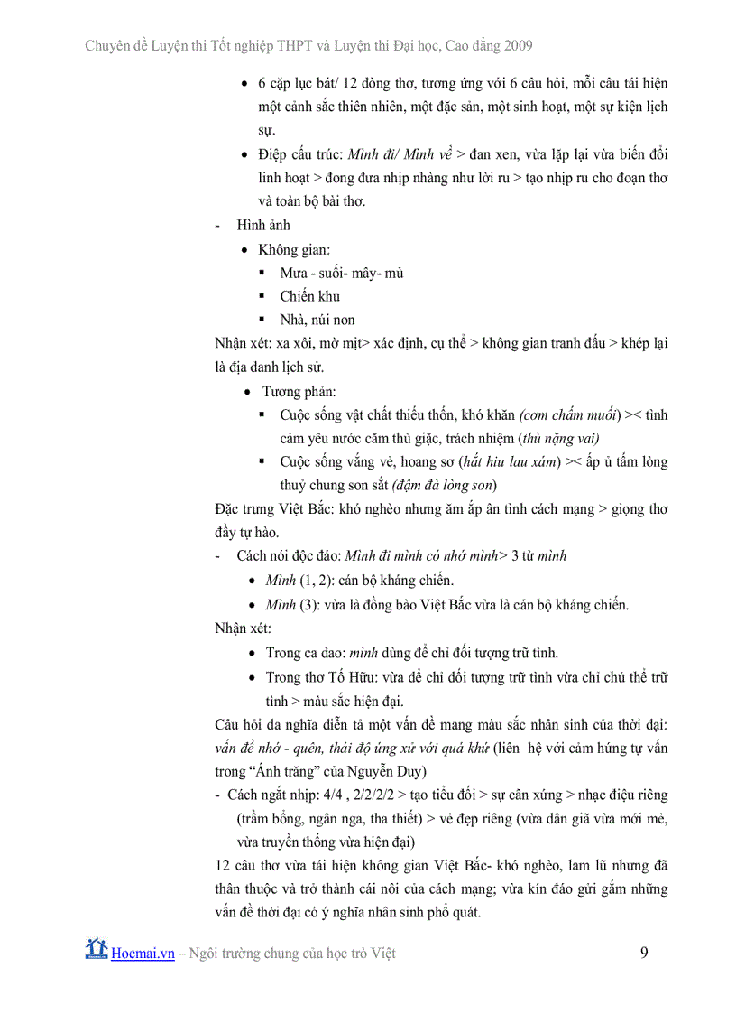 image for page Ôn thi TN Tố Hữu và Việt Bắc