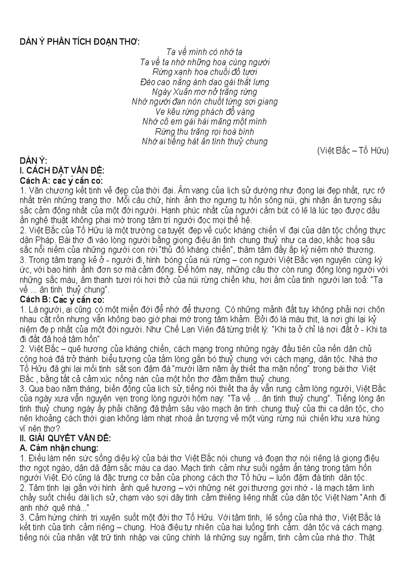 image for page Phân tích bài thơ Việt Bắc