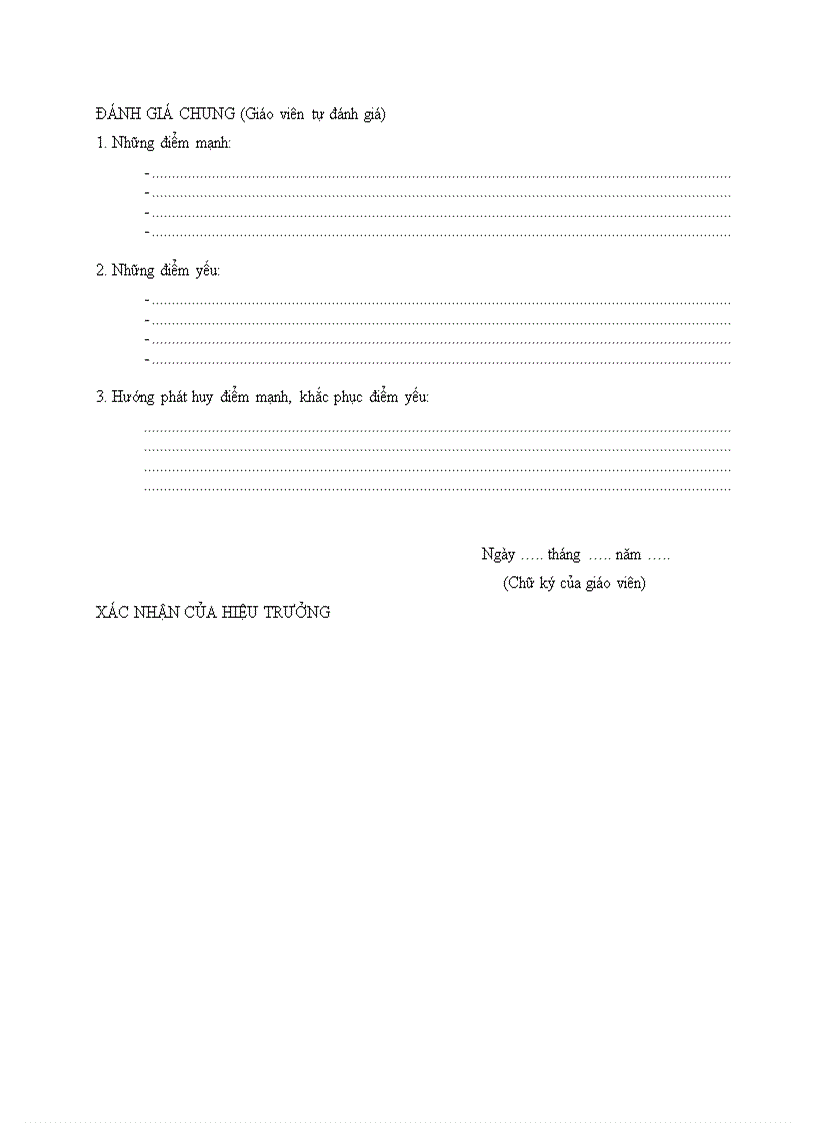 image for page Phiếu tự đánh giá giáo viên theo chuẩn giáo viên