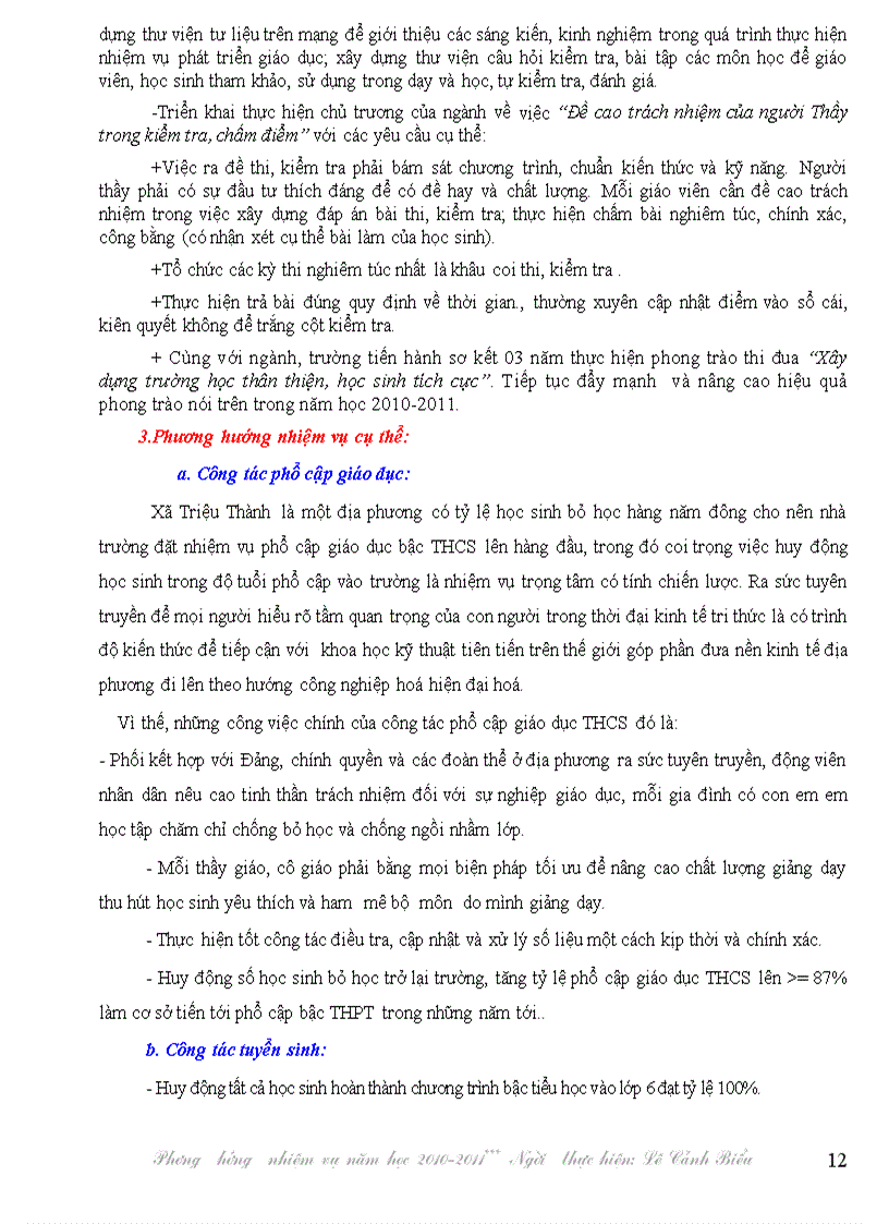 image for page Phương hướng nhiệm vụ CMTHCS 2010 2011