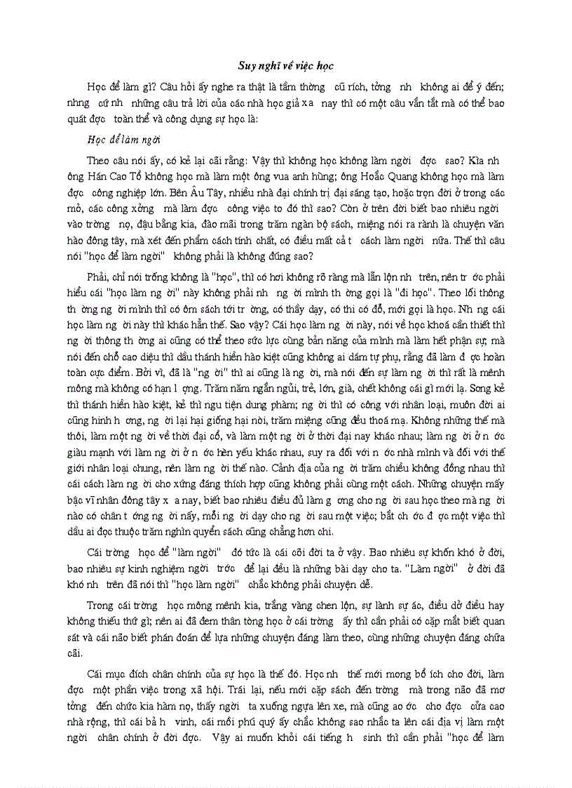 image for page Suy nghĩ về việc học