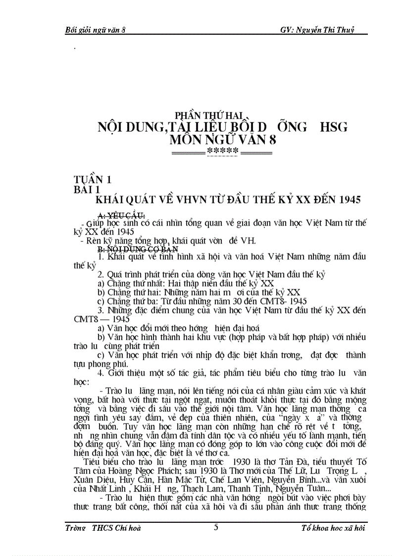 image for page Tài liệu ôn tập Ngữ văn 9 Ôn THPT HSG