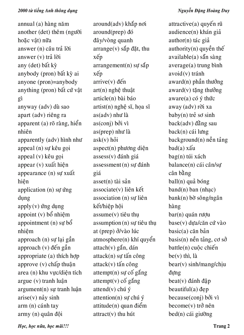 image for page Tài liệu tập hợp 2000 từ Tiếng Anh thông dụng