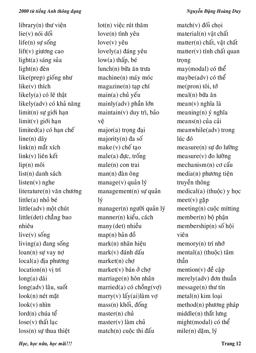 image for page Tài liệu tập hợp 2000 từ Tiếng Anh thông dụng