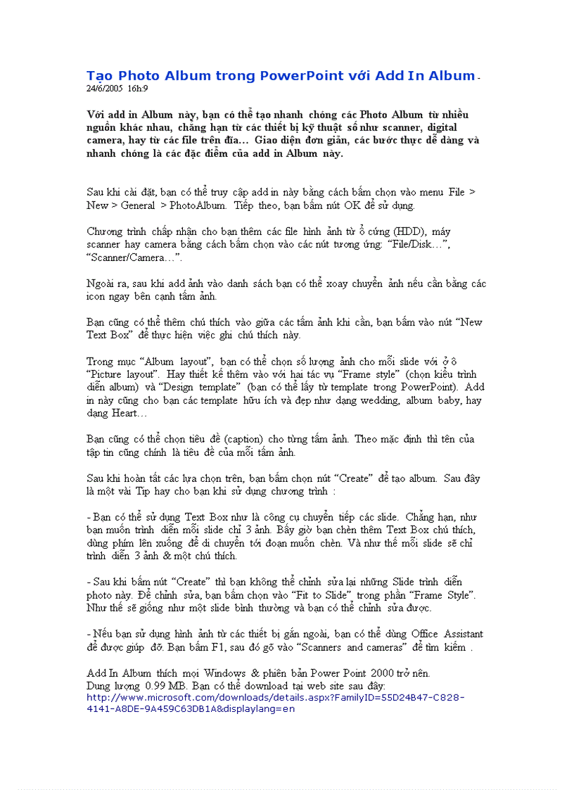 image for page Tạo Photo Album trong PowerPoint với Add In Album