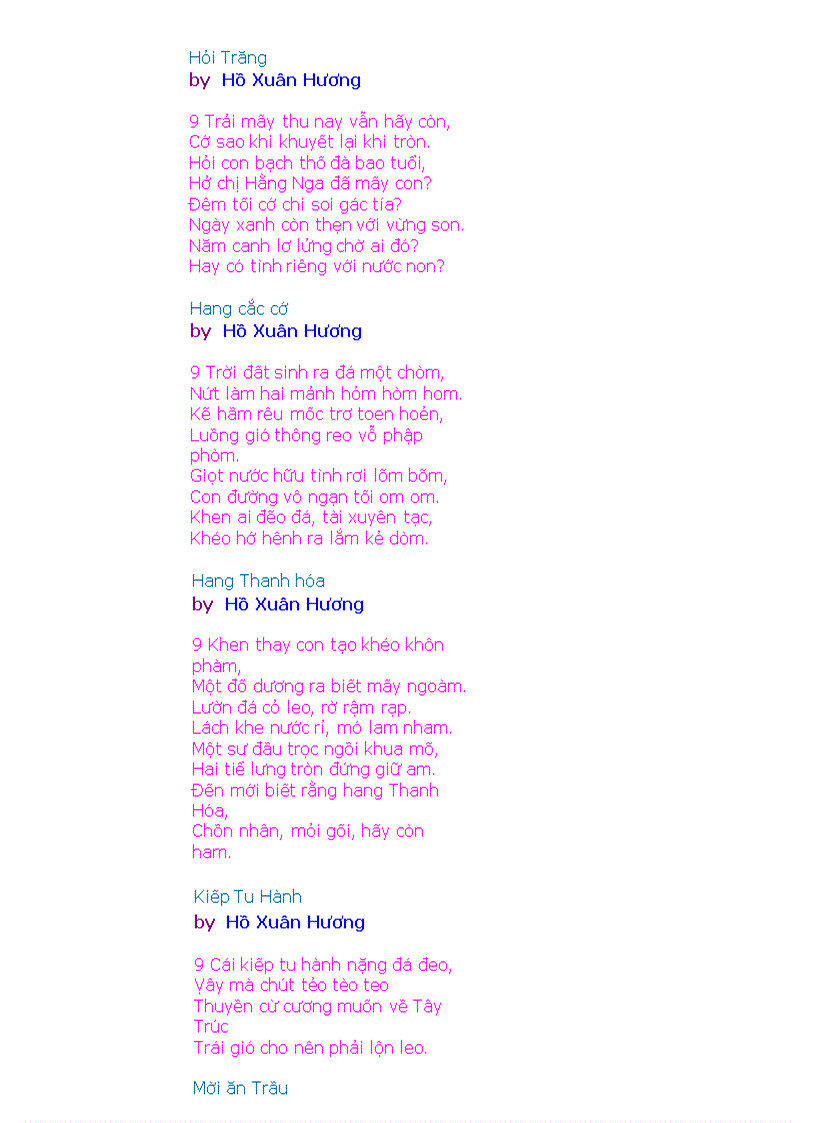 image for page Tập thơ của Hồ Xuân Hương