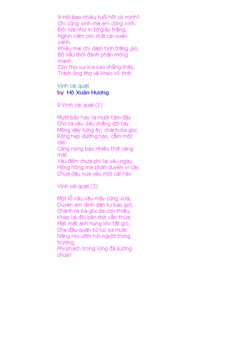 image for page Tập thơ của Hồ Xuân Hương