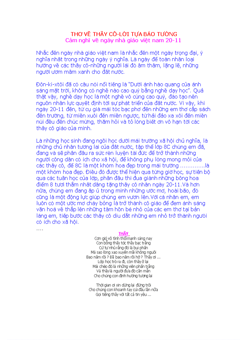 image for page Thơ hay về thầy cô