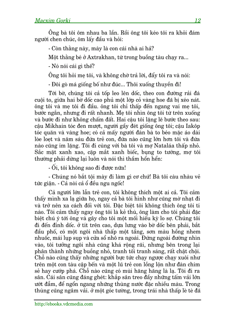 image for page Thời thơ ấu Macxim Gorki