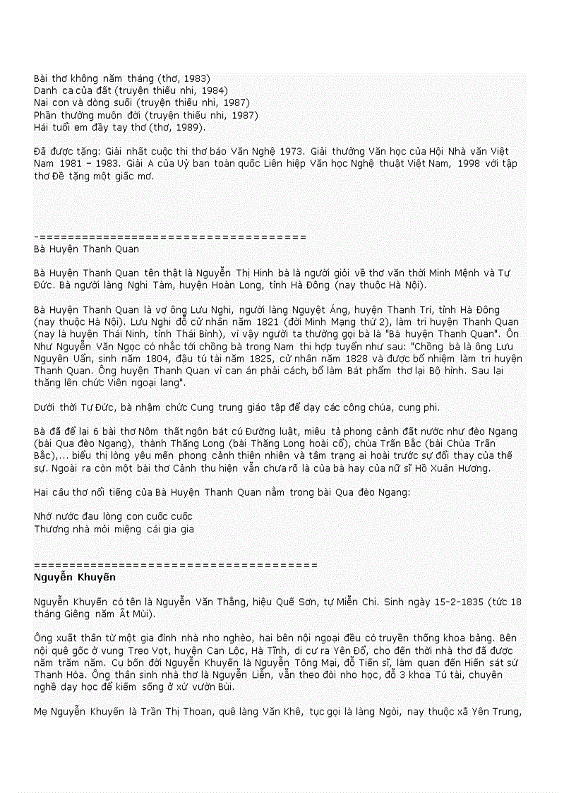 image for page Tiểu sử các Nhà thơ Việt Nam