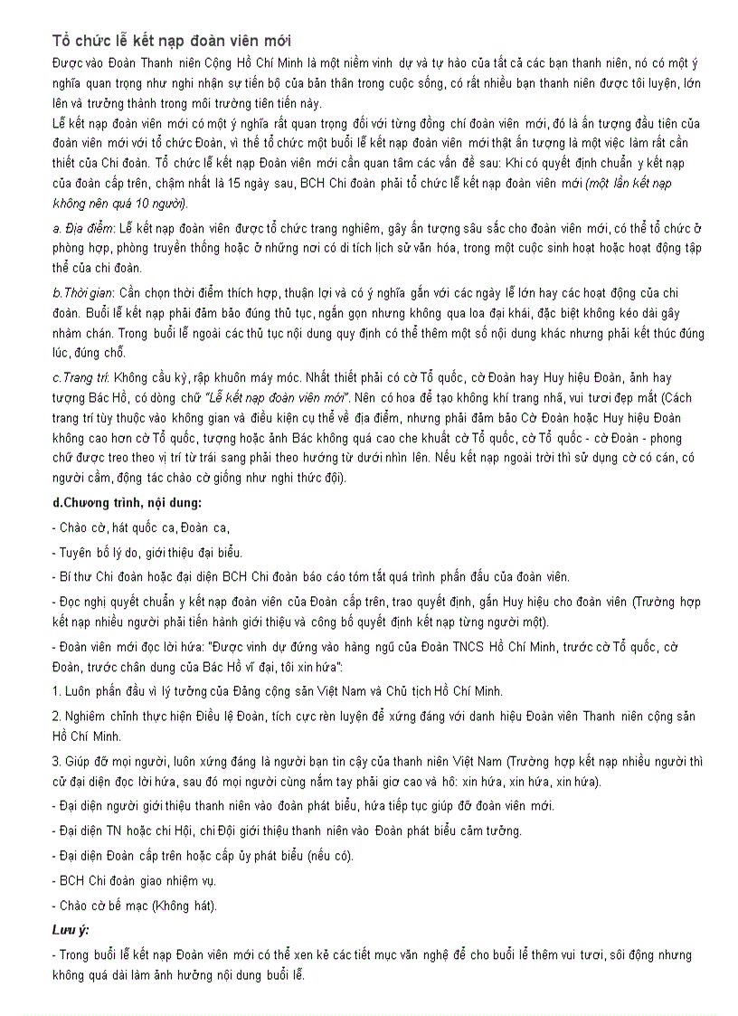 image for page Tổ chức kết nạp Đoàn viên mới