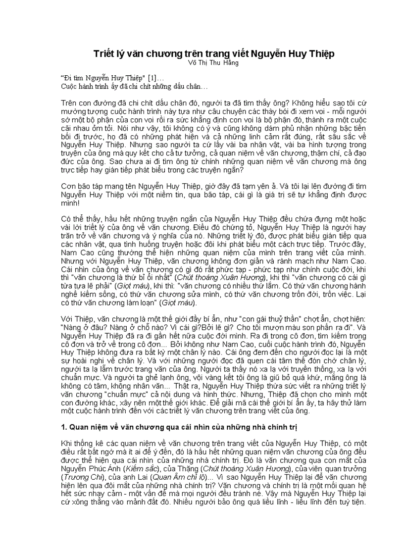 image for page Triết lý văn chương trên trang viết Nguyễn Huy Thiệp